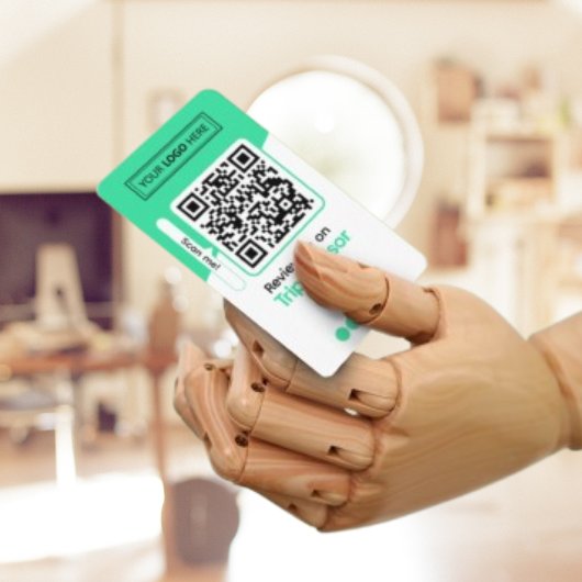 Carte D'appel Demande d'avis TripAdvisor avec logo et QR Code