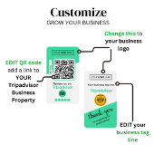 Carte D'appel Demande d'avis TripAdvisor avec logo et QR Code