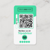 Carte D'appel Demande d'avis TripAdvisor avec logo et QR Code (Devant)