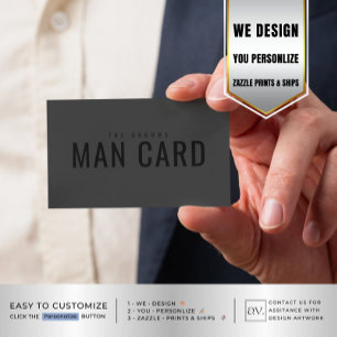 Carte D'appel Demander Groomsman Funny Man Card noir sur noir