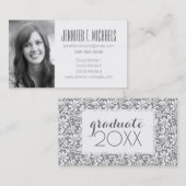 Carte D'appel Dentelle blanche de l'obtention du diplôme | de (Devant / Derrière)