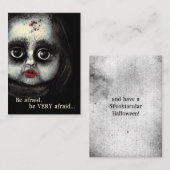 Carte D'appel Déplaisante Eerie Doll Ayez Peur Halloween (Devant / Derrière)