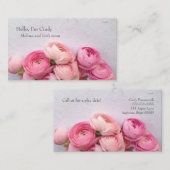 Carte D'appel Des fleurs roses sur une mère en papier fait main (Devant / Derrière)