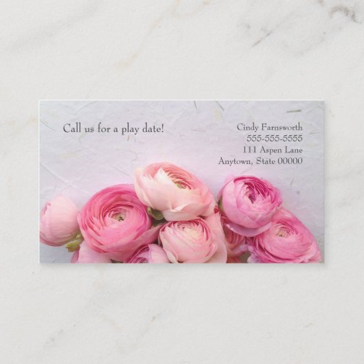 Carte D'appel Des fleurs roses sur une mère en papier fait main (Dos)