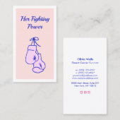 Carte d'appel des gants en boîte rose (Devant / Derrière)