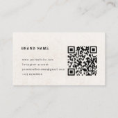Carte D'appel Design chic beige avec polices élégantes et code Q (Dos)