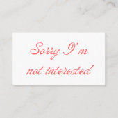 Carte D'appel Désolé de ne pas m'intéresser Rencontre (Devant)