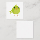 Carte D'appel Dessin animé d'oiseau vert (Devant / Derrière)