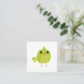 Carte D'appel Dessin animé d'oiseau vert (Debout devant)