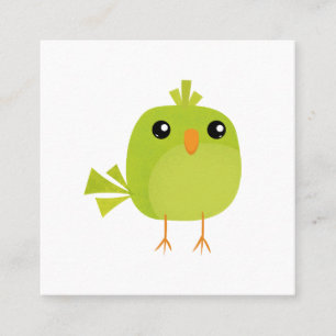 Carte D'appel Dessin animé d'oiseau vert