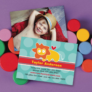 Carte D'appel Dessin sympa Cartoon Lion Profil de l'enfant color