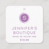 Carte D'appel Détails de la boutique violet blanc de marque (Devant)