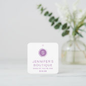 Carte D'appel Détails de la boutique violet blanc de marque (Debout devant)