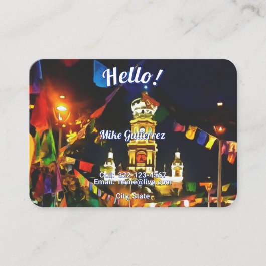 Carte D'appel Dia de Los Muertos Hello PV-190130 QR Calling Card (Devant)