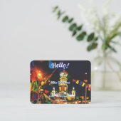 Carte D'appel Dia de Los Muertos Hello PV-190130 QR Calling Card (Debout devant)