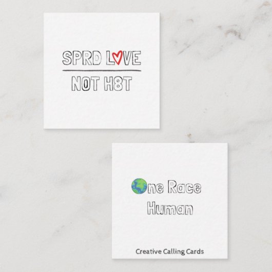 Carte D'appel Diffuser l'amour pas haïr (Devant / Derrière)