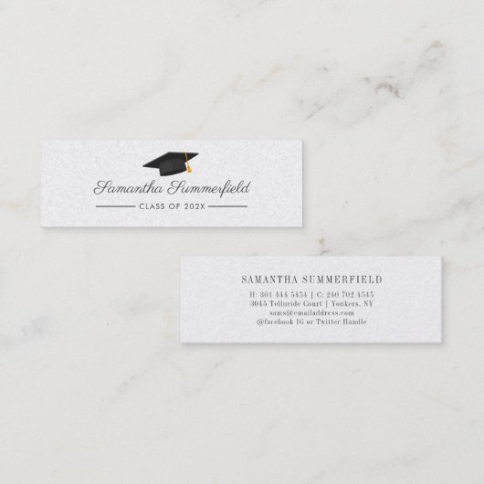 Carte D'appel Diplôme 2026 Nom Script Moderne (Devant / Derrière)