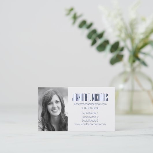 Carte D'appel Diplôme photo| Abstrait En Bleu Et Gris (Debout devant)