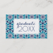 Carte D'appel Diplôme photo| Abstrait En Bleu Et Gris (Dos)