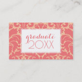 Carte D'appel Diplôme photo| arrière - plan damassé de style bar (Dos)