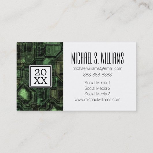 Carte D'appel Diplôme photo| Circuit informatique (Dos)