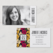 Carte D'appel Diplôme photo| Flore élégante (Devant / Derrière)