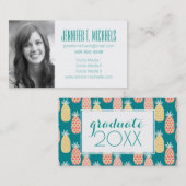 Carte D'appel Diplôme photo| Motif Doodle d'ananas (Devant / Derrière)