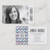 Carte D'appel Diplôme photo| Motif géométrique (Devant / Derrière)