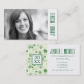 Carte D'appel Diplôme photo| Motif Green Palm Tree (Devant / Derrière)