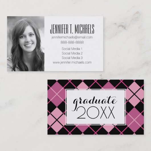 Carte D'appel Diplôme photo| Motif Jacquard (Devant / Derrière)