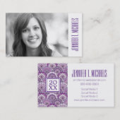 Carte D'appel Diplôme photo| Motif Vintage (Devant / Derrière)