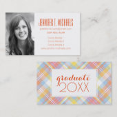 Carte D'appel Diplôme photo| Plaid en bande Pastel (Devant / Derrière)