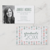 Carte D'appel Diplôme photo| Style rétro géométrique (Devant / Derrière)