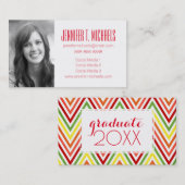 Carte D'appel Diplôme photo| Zigzag Chevron coloré (Devant / Derrière)