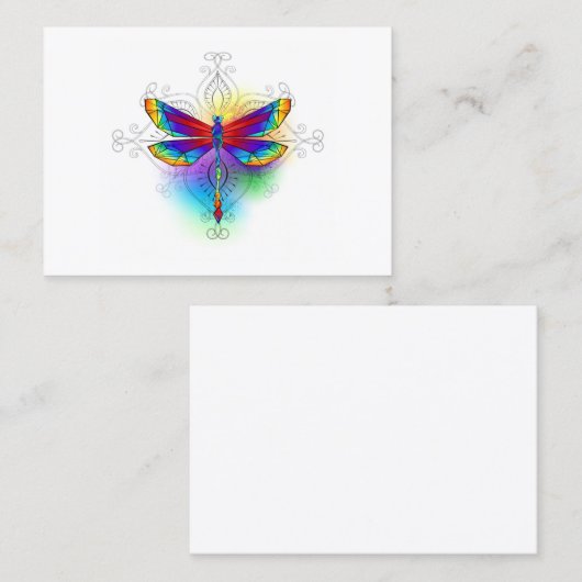 Carte D'appel Dragonfly en arc-en-ciel (Devant / Derrière)