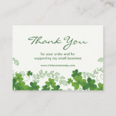 Carte d'appel du Merci d'affaires Shamrock irlanda (Dos)