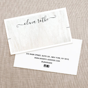 Carte D'appel Écran bracelet en bois blanc chic