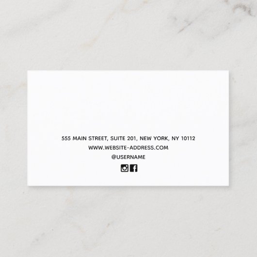 Carte D'appel Écran bracelet en bois blanc chic (Dos)