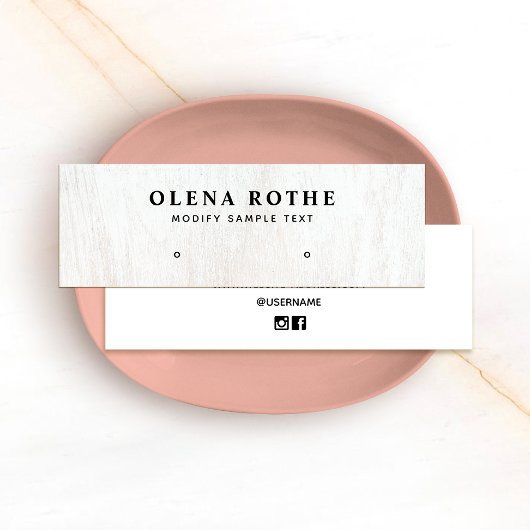 Carte D'appel Écran de bijouterie en bois blanc