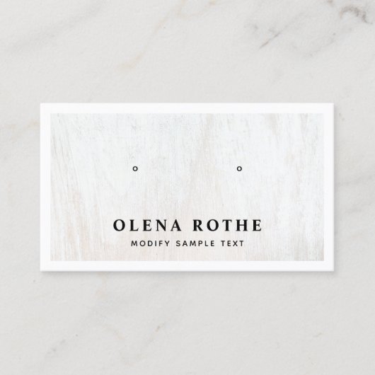 Carte D'appel Écran de bijoux en bois blanc (Devant)