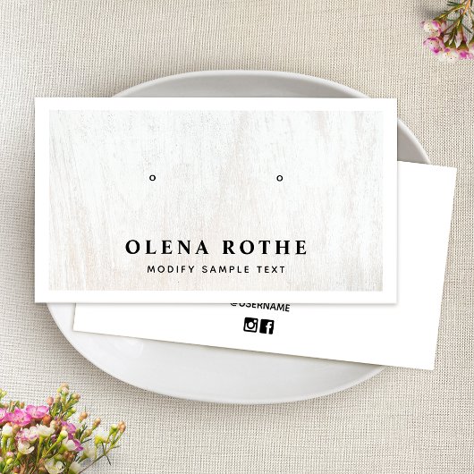 Carte D'appel Écran de bijoux en bois blanc