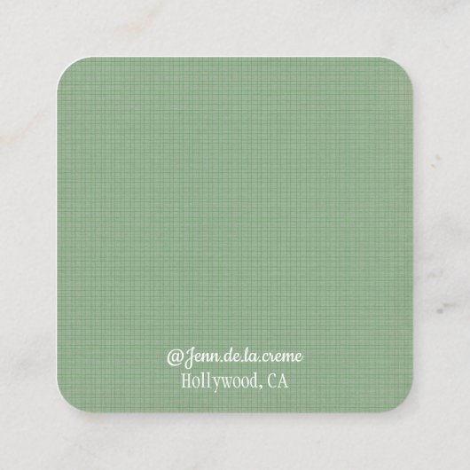 Carte D'appel Écran de bijoux vert à imprimé blanc (Dos)