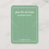 Carte D'appel Écran de bijoux vert à imprimé blanc (Devant)