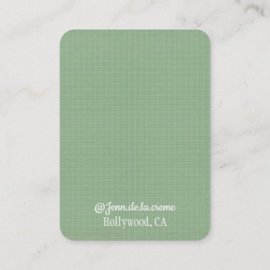 Carte D'appel Écran de bijoux vert à imprimé blanc (Dos)
