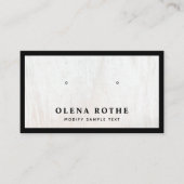 Carte D'appel Écran d'oreille noir en bois blanc (Devant)