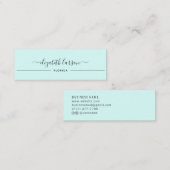 Carte D'appel Elégance Simple Lumière Green Collection d'oreille (Devant / Derrière)