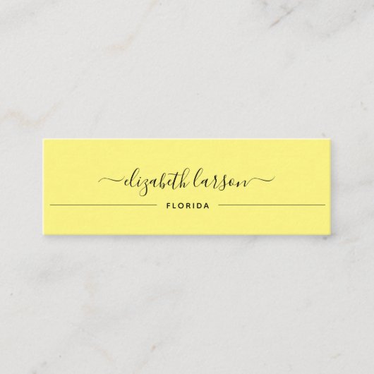 Carte D'appel Elegance Simple Yellow Eear Collection (Devant)