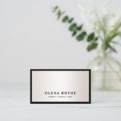 Carte D'appel Elégant Black Border Satin Gold Professionnel (Debout devant)