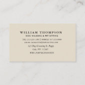 Carte D'appel Élégant Chien Chien Chien Chien Marcheur Chien Gar (Dos)