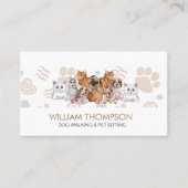 Carte D'appel Élégant Chien Chien Chien Chien Marcheur Chien Gar (Devant)